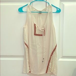 Cream/red Tank Blouse